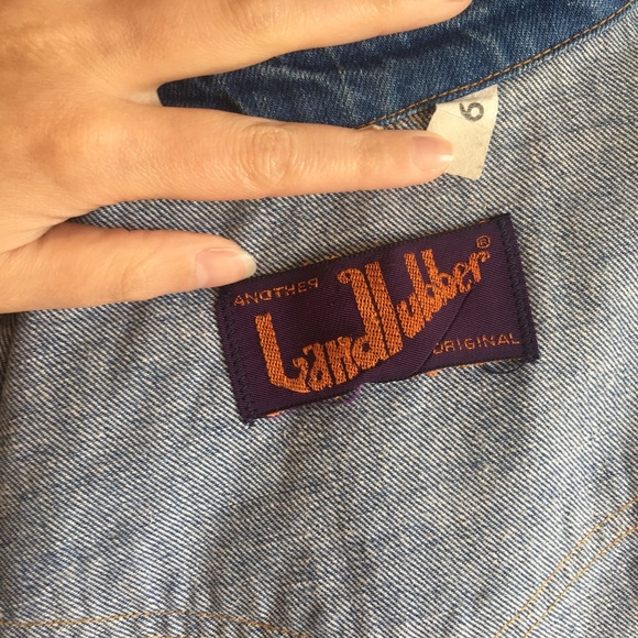 VTG 70s Landlubber Dress Western Denim Snap Coat - Picture 8 of 8